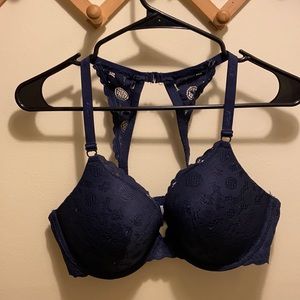 Navy Decorative Bra